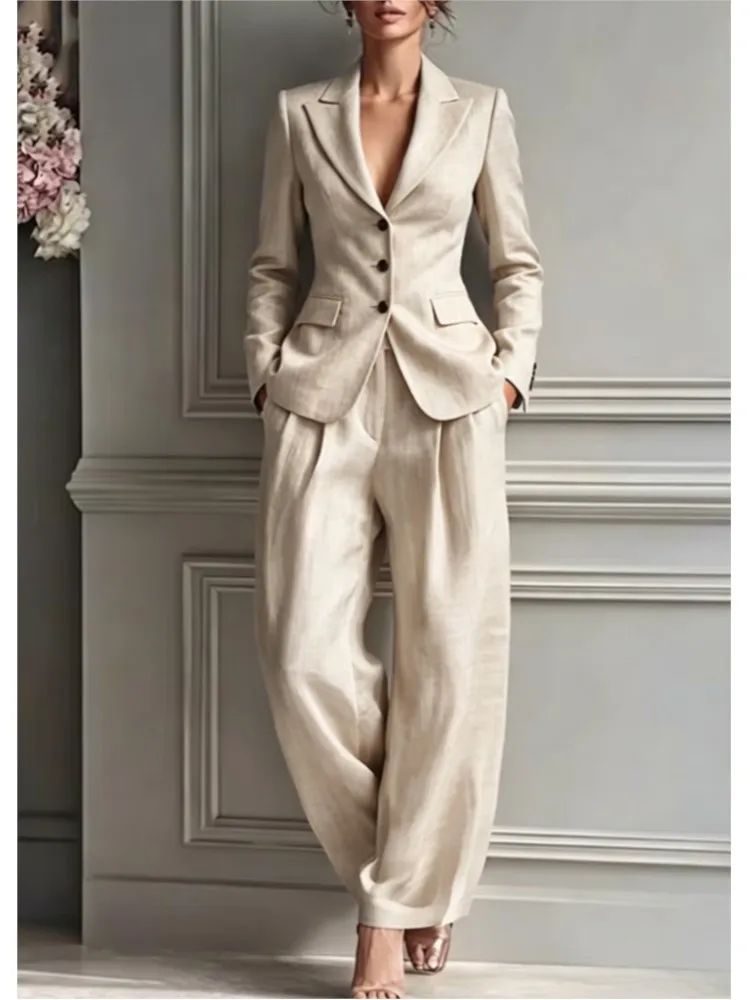 Nuovo Completo Autunnale da Donna: giacchina a maniche lunghe e pantaloni