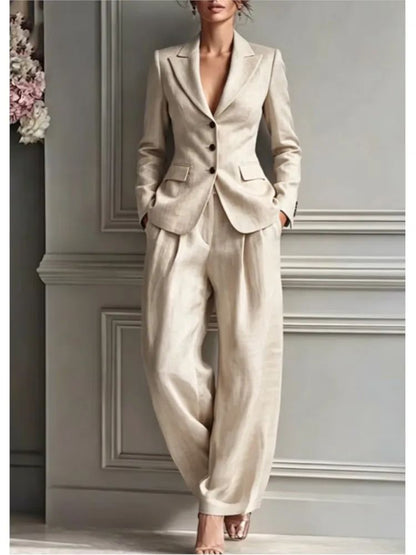 Nuovo Completo Autunnale da Donna: giacchina a maniche lunghe e pantaloni